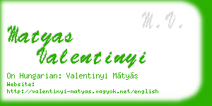 matyas valentinyi business card